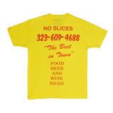 Jon & Vinny’s Pizzaman Slauson T-Shirt (Yellow Tee, Red Print)