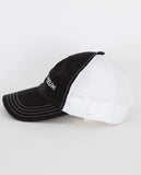 RM black and white logo netted hat